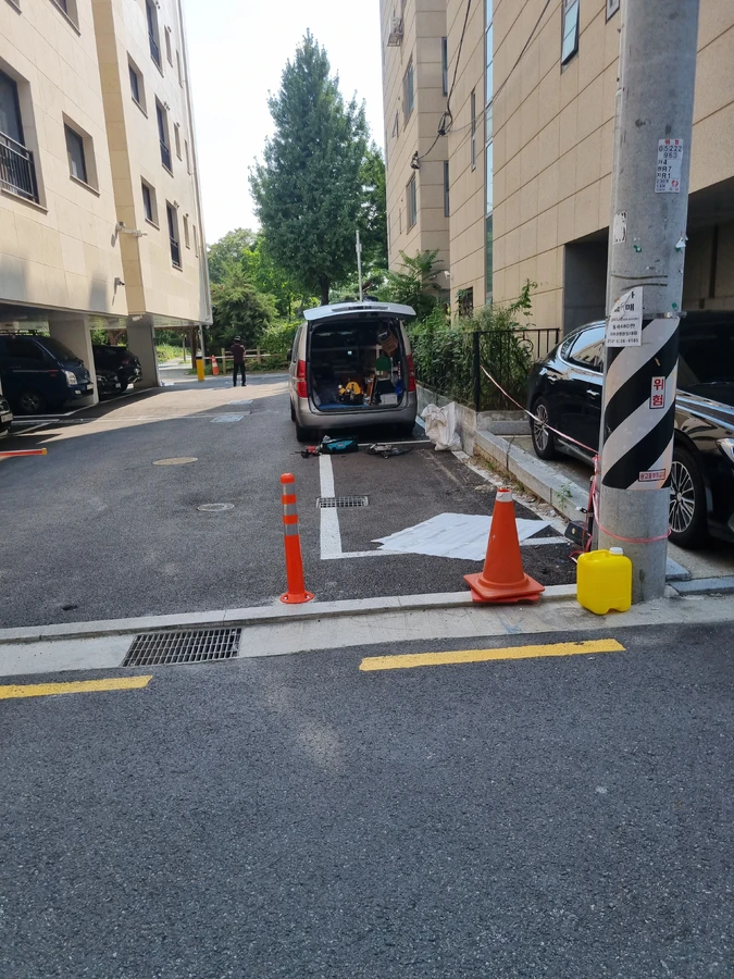 차량스토퍼 시공 완료